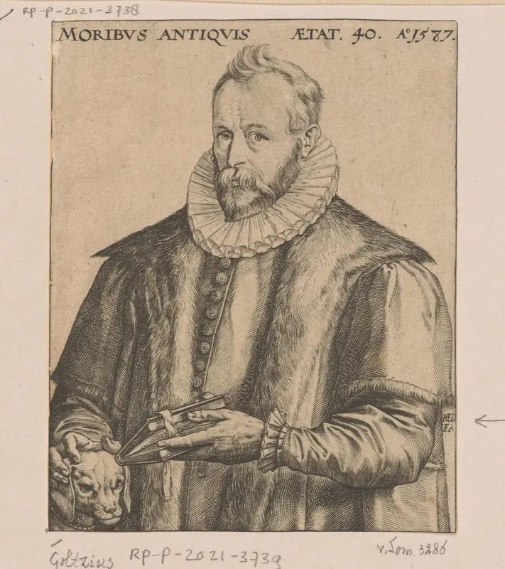 Portret van Justus Lipsius op 40-jarige leeftijd Wall Art by Unknown - High-Resolution Digital Print