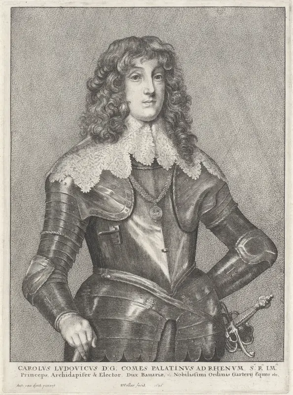 Portret van Karel Lodewijk, keurvorst van de Palts Wall Art by Unknown - High-Resolution Digital Print