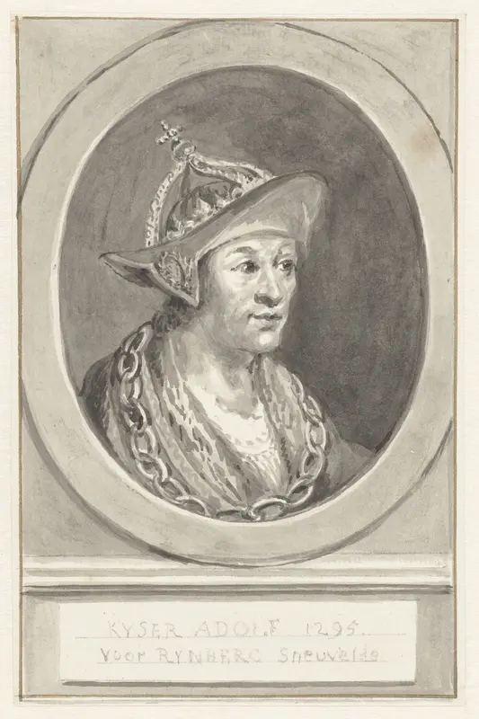 Portret van keizer Adolf VII van Nassau, in ovaal, naar rechts Wall Art by Aert Schouman - High-Resolution Digital Print