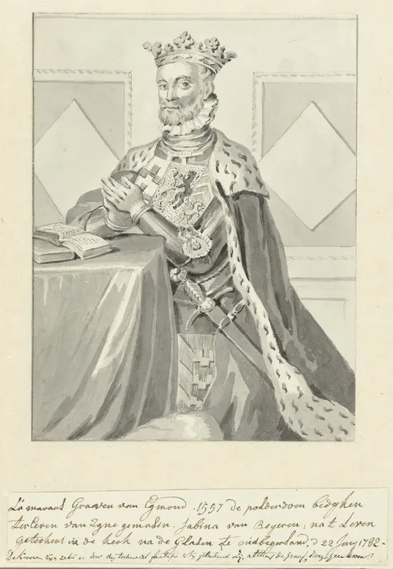 Portret van Lamoraal, graaf van Egmond, geknield Wall Art by Unknown - High-Resolution Digital Print