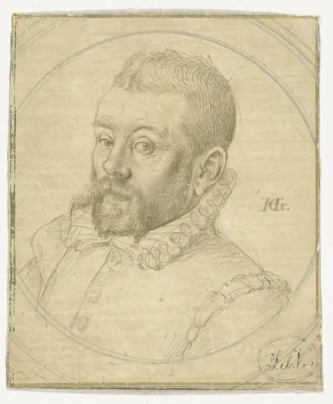 Portret van Lubbert Claesz. van der Weijden Wall Art by Hendrick Goltzius - High-Resolution Digital Print