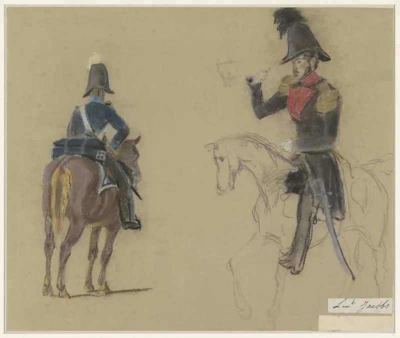 Portret van Luitenant Jacobs, te paard Wall Art by Jacob Joseph Eeckhout - High-Resolution Digital Print