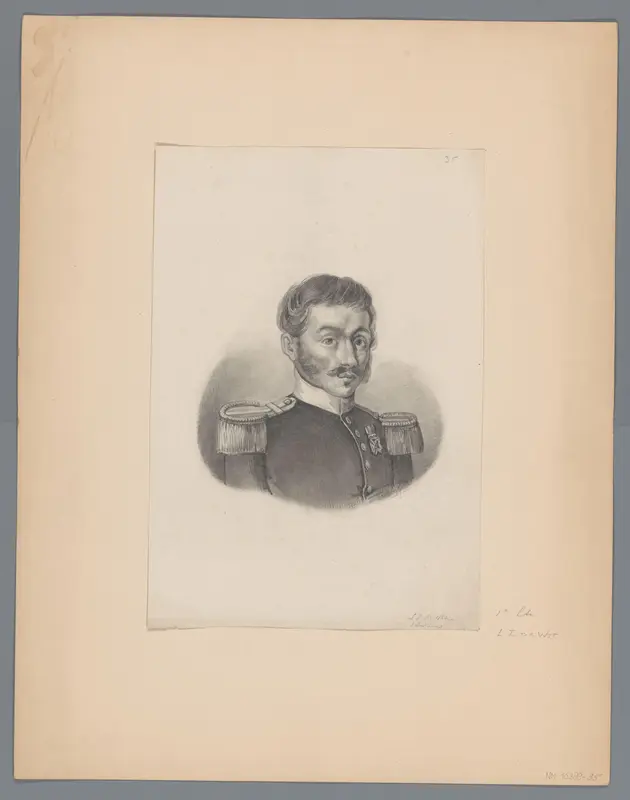 Portret van luitenant L.J. de Wit Wall Art by Unknown - High-Resolution Digital Print