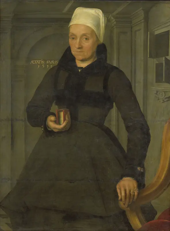 Portret van Lysbeth Hendriksdr (1536-na 1603). Echtgenote van Bartholomeus van der Wiere Wall Art by Unknown - High-Resolution Digital Print