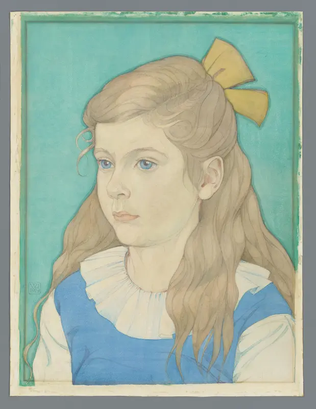 Portret van Madeleine Eulalie Land (1912-1991) Wall Art by Unknown - High-Resolution Digital Print