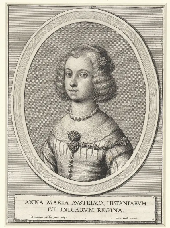 Portret van Maria Anna van Oostenrijk, koningin van Spanje Wall Art by Unknown - High-Resolution Digital Print