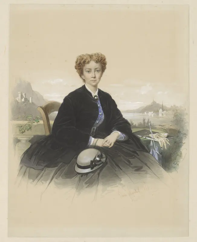 Portret van Maria Elisabeth Adolphine Waller-Schill Wall Art by Louis Chantal - High-Resolution Digital Print