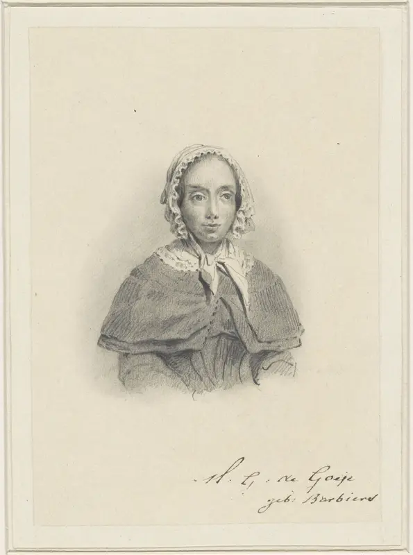 Portret van Maria Geertruida de Goeje-Barbiers Wall Art by Adrianus Johannes Ehnle - High-Resolution Digital Print