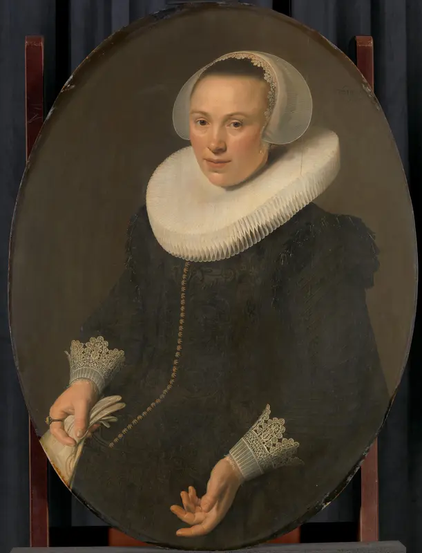 Portret van Maria Joachimsdr. Swartenhont (1598-1631) Wall Art by Nicolaes Eliasz Pickenoy - High-Resolution Digital Print