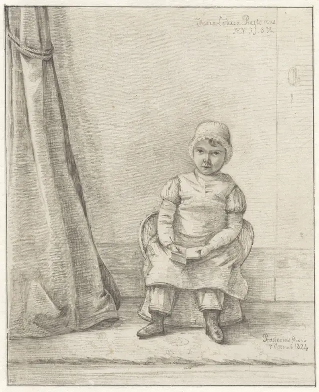 Portret van Maria Louisa Praetorius als kind Wall Art by Pieter Ernst Hendrik Praetorius - High-Resolution Digital Print