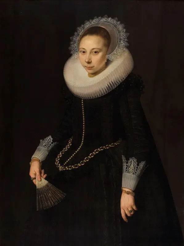 Portret van Maria Overrijn van Schoterbosch (1599/1600-38) Wall Art by Cornelis van der Voort - High-Resolution Digital Print