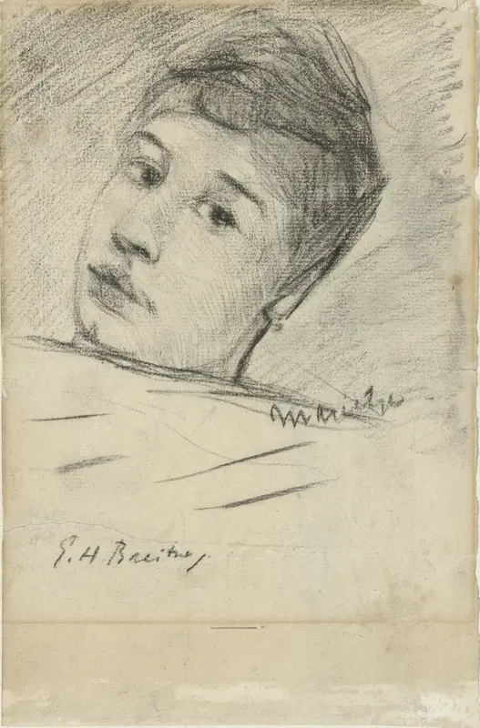 Portret van Marietje, in bed Wall Art by George Hendrik Breitner - High-Resolution Digital Print