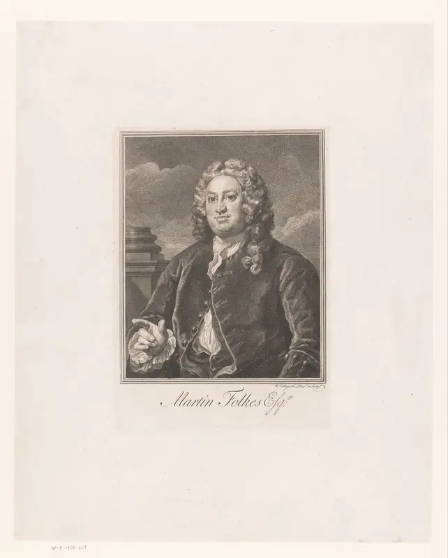 Portret van Martin Folkes Wall Art by Unknown - High-Resolution Digital Print