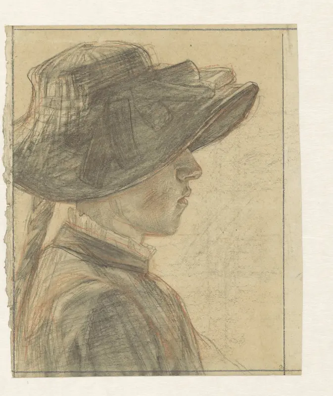 Portret van mejuffrouw A.C.E. Veth, zuster van de tekenaar Wall Art by Jan Veth - High-Resolution Digital Print
