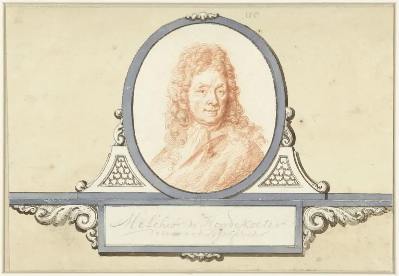 Portret van Melchior d'Hondecoeter Wall Art by Jacob Houbraken - High-Resolution Digital Print
