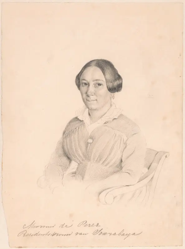 Portret van mevrouw de Perez, residensvrouw van Sourabaya Wall Art by Christian Heinrich Gottlieb Steuerwald - High-Resolution Digital Print