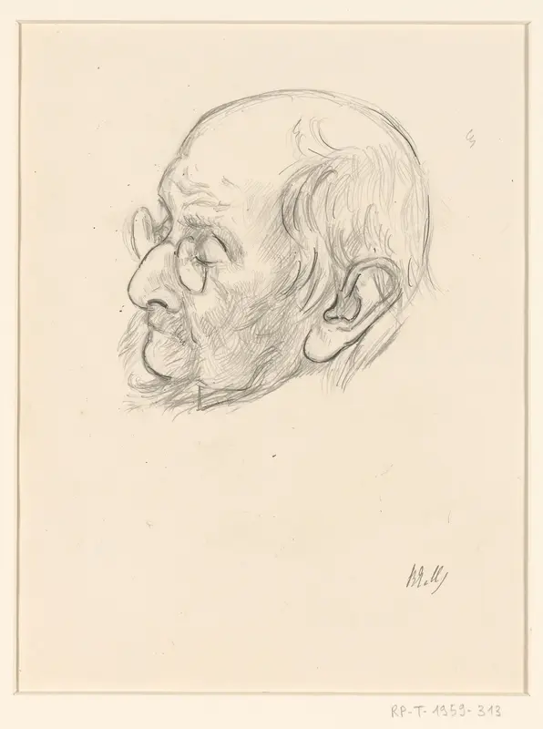 Portret van mr. Samuel van Houten, op hoge leeftijd, driekwart naar links Wall Art by Barbara Elisabeth van Houten - High-Resolution Digital Print