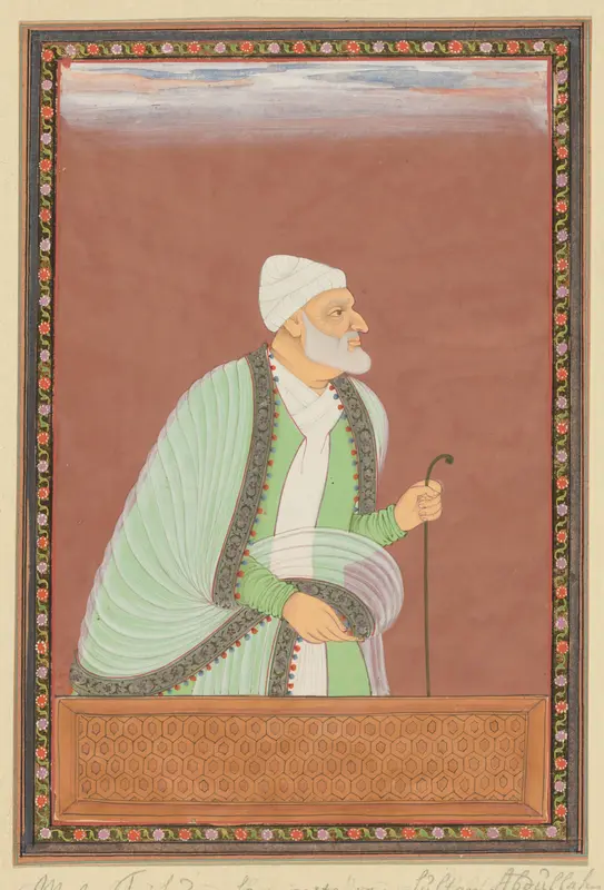 Portret van Mulla Tayfur, die de leraar  (ustad) van Sultan Abdullah is geweest Wall Art by anonymous - High-Resolution Digital Print