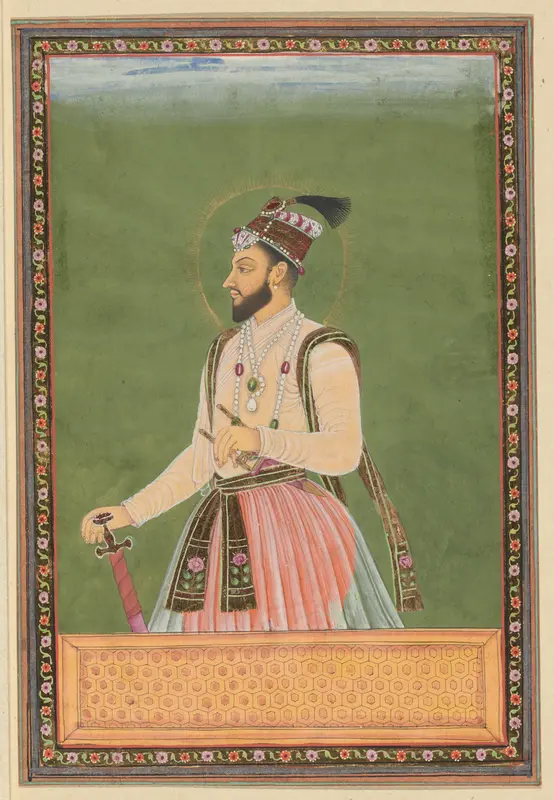 Portret van Muradbakhsh, zoon van Shah Jahan, die na Shuja is geboren en in de tijd van zijn vader regeerde over Gujarat; na de dood van zijn vader heeft Aurangzeb hem gedood en Gujarat in bezit genomen Wall Art by anonymous - High-Resolution Digital Print