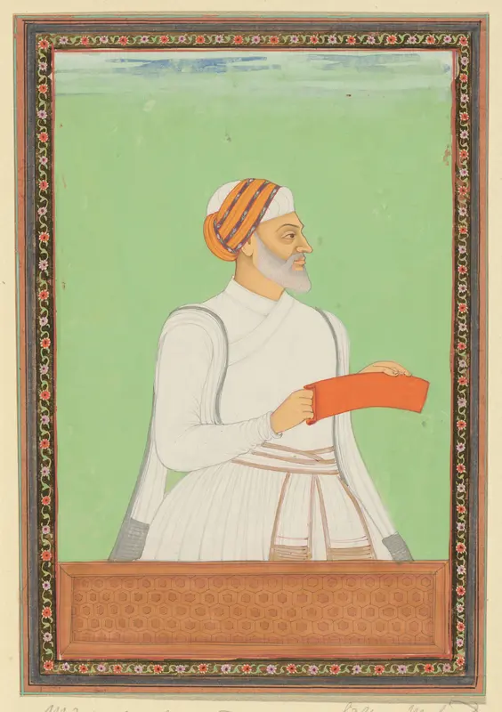 Portret van Mustafa Khan, die de opperbevelhebber van Sultan Mahmud is geweest Wall Art by anonymous - High-Resolution Digital Print