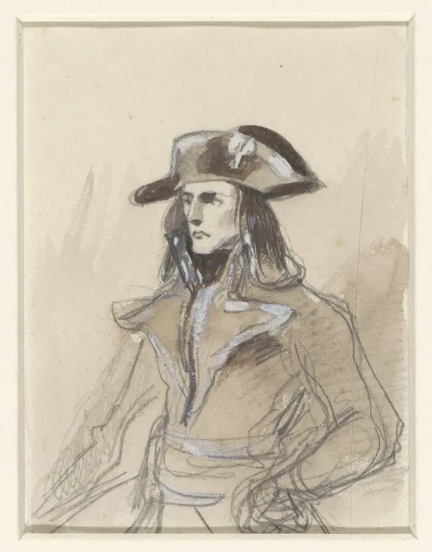 Portret van Napoleon, kniestuk, staand, driekwart naar links Wall Art by Denis Auguste Marie Raffet - High-Resolution Digital Print