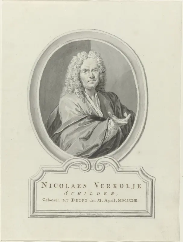 Portret van Nicolaas Verkolje Wall Art by Anna Folkema - High-Resolution Digital Print