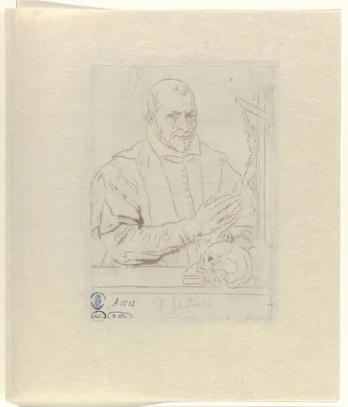 Portret van Nicolaas Wigger, priester te Haarlem Wall Art by Unknown - High-Resolution Digital Print
