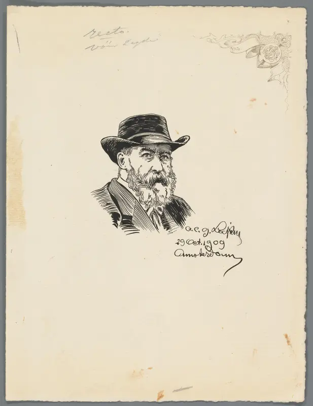 Portret van onbekende een man met hoed Wall Art by Unknown - High-Resolution Digital Print