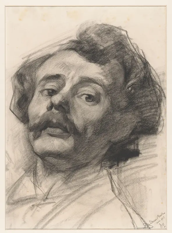 Portret van onbekende man met snor Wall Art by Unknown - High-Resolution Digital Print