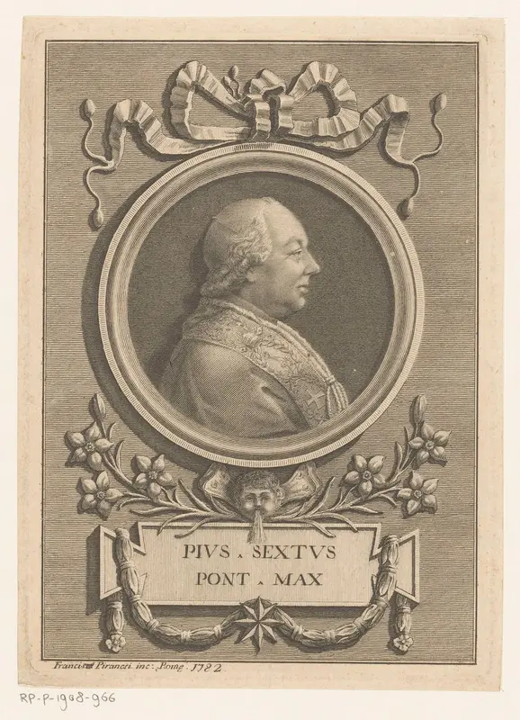 Portret van paus Pius VI Wall Art by Unknown - High-Resolution Digital Print