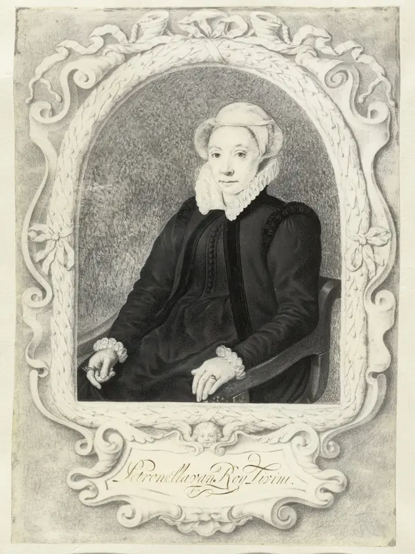 Portret van Petronella Lievensdr van Roy (1542-1606) Wall Art by Jan Thopas - High-Resolution Digital Print