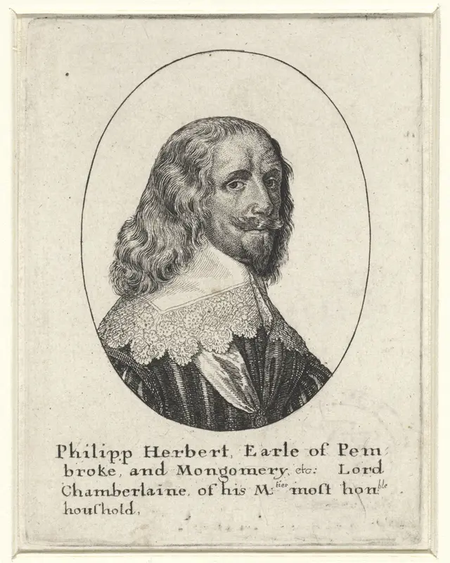 Portret van Philip Herbert, graaf van Pembroke en Montgomery Wall Art by Wenceslaus Hollar - High-Resolution Digital Print