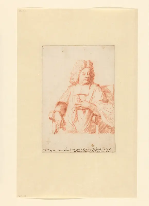 Portret van Philippus van Limborch Wall Art by Christoffel Lubienitzki - High-Resolution Digital Print