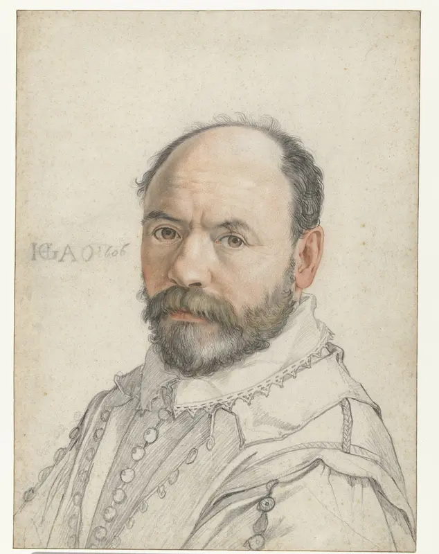Portret van Pierre Francheville (Francavilla) Wall Art by Hendrick Goltzius - High-Resolution Digital Print