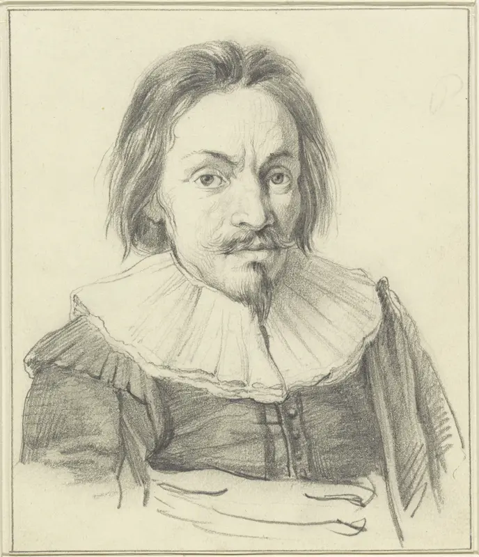 Portret van Pieter Saenredam Wall Art by anonymous - High-Resolution Digital Print