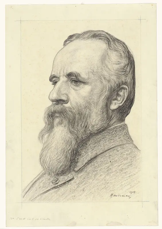 Portret van Pieter Wilhelm Adriaan Cort van der Linden Wall Art by Hendrik Johannes Haverman - High-Resolution Digital Print