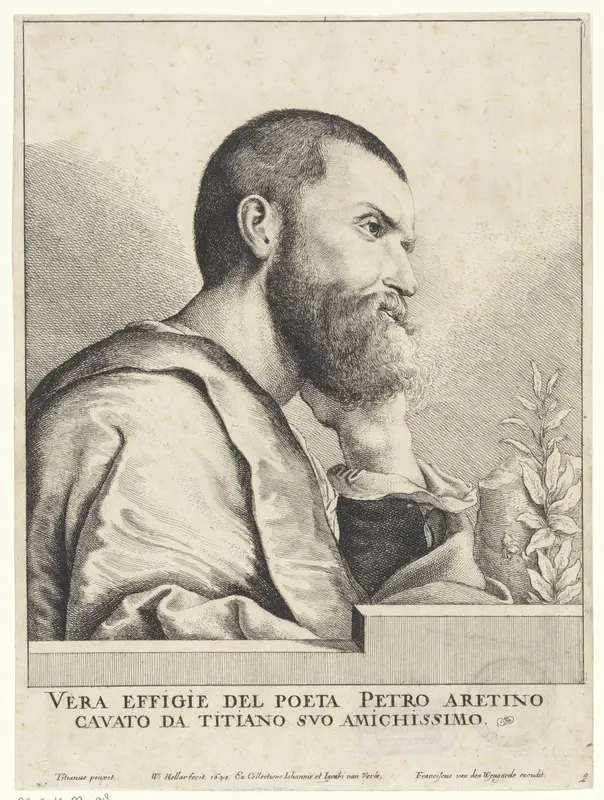 Portret van Pietro Aretino Wall Art by Unknown - High-Resolution Digital Print