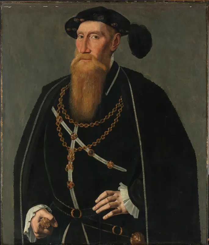 Portret van Reinoud III van Brederode Wall Art by Jan van Scorel - High-Resolution Digital Print