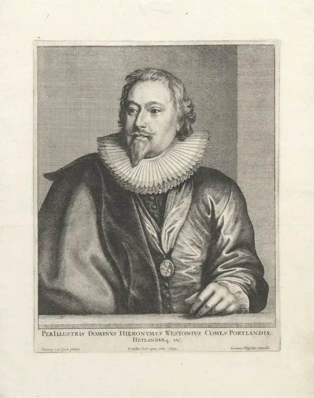 Portret van Richard Weston, eerste graaf van Portland Wall Art by Unknown - High-Resolution Digital Print