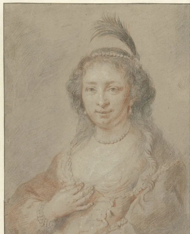 Portret van Sara van Baerle, echtgenote van Philips van Dorp Wall Art by Jan Maurits Quinkhard - High-Resolution Digital Print