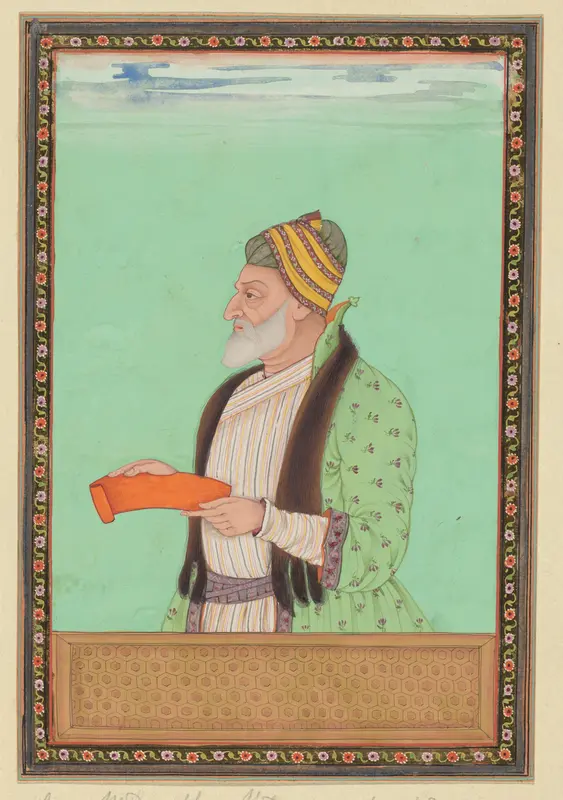 Portret van Sayyid Muzaffar; ten tijde van Sultan Abul Hasan heeft hij als opperbevelhebber (peshwa) gediend Wall Art by anonymous - High-Resolution Digital Print