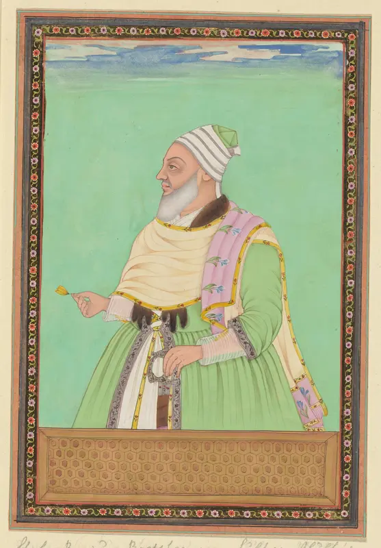 Portret van Shah Raju, de geestelijke leidsman (pir) van Sultan Abul Hasan Wall Art by anonymous - High-Resolution Digital Print