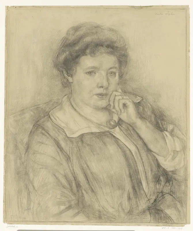 Portret van Sophia Spoor, de zuster van de kunstenaar Wall Art by Cornelis Spoor - High-Resolution Digital Print