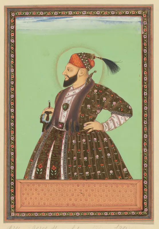 Portret van Sultan Abul Hasan, de schoonzoon van Sultan Abdullah; de vader van Abul Hasan is de schoonzoon geweest van Ibrahim Padshah Wall Art by anonymous - High-Resolution Digital Print