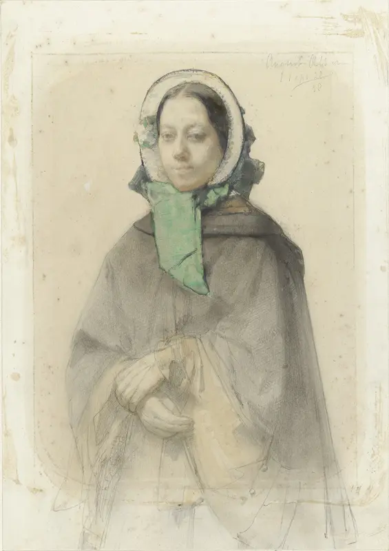Portret van Theresia A. A. Allebé Wall Art by August Allebé - High-Resolution Digital Print