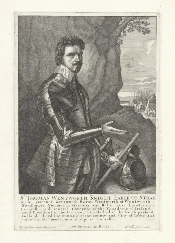 Portret van Thomas Wentworth, 1e graaf van Strafford Wall Art by Unknown - High-Resolution Digital Print