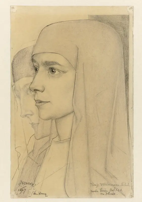 Portret van Treesje Westermann, Moeder Thérèse Huf van Bethanië Wall Art by Jan Toorop - High-Resolution Digital Print