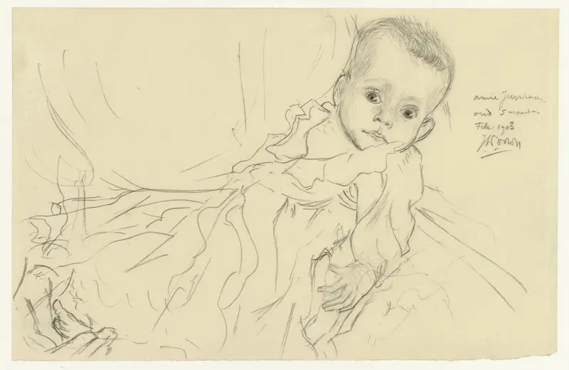 Portret van vijf maanden oude baby Annie Jurriaanse Wall Art by Jan Toorop - High-Resolution Digital Print