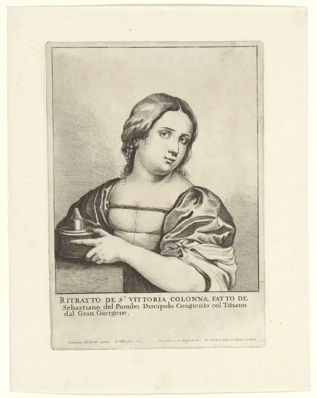 Portret van Vittoria Colonna Wall Art by Unknown - High-Resolution Digital Print