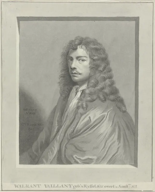 Portret van Wallerant Vaillant Wall Art by Cornelis van Noorde - High-Resolution Digital Print